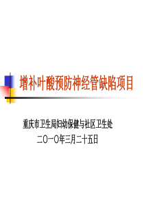 增补叶酸预防神经管缺项目
