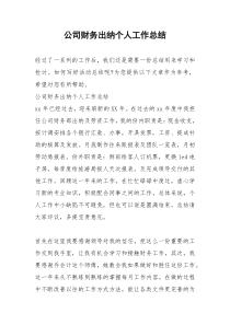 2021年公司财务出纳个人工作总结