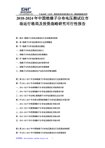 2018-2024年中国绝缘子分布电压测试仪市场运行格局及投资战略研究可行性报告