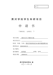 学生项目申请书范表