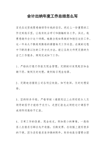 2021年会计出纳年度工作总结怎么写