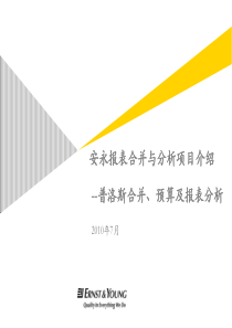 安永报表合并与分析项目介绍