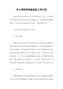 2021年年小学科学实验室的工作计划