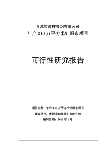 年产210万立方米针织布项目可行性报告
