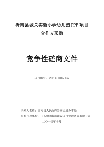 幼儿园PPP项目竞争性磋商文件(723)