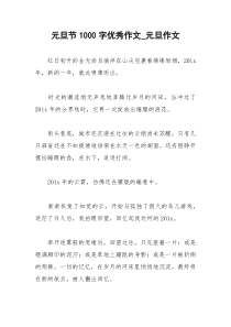 2021年元旦节字优秀作文元旦作文