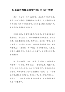 2021年只是因为那颗心作文字初一作文