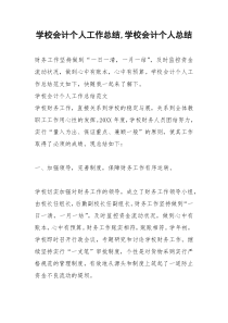 2021年学校会计个人工作总结学校会计个人总结