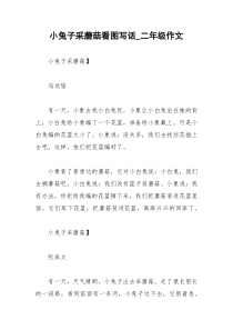 2021年小兔子采蘑菇看图写话二年级作文