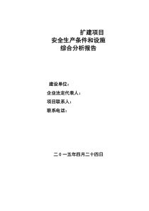 扩建项目安全条件和设施综合分析报告