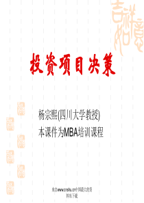 投资项目决策(ppt 117)