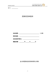 担保项目申报书