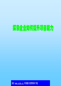 探索企业如何提升项目能力(ppt 60)