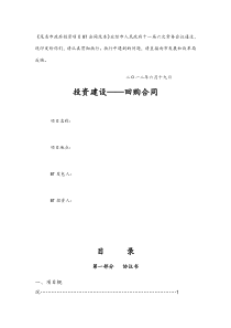 政府投资项目BT合同范本