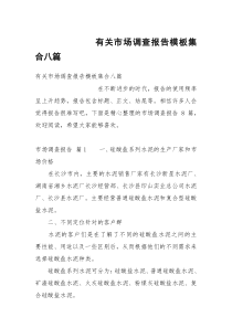 有关市场调查报告模板集合八篇