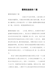 暑期实践报告7篇