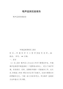噪声监测实践报告