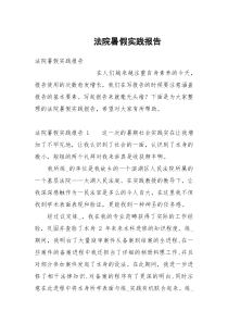 法院暑假实践报告