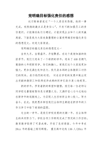 党明确目标强化责任的感想