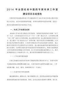 国家名老中医药专家传承工作室自评报告