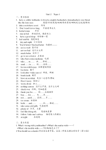 八年级上学期仁爱英语U2T1复习提纲