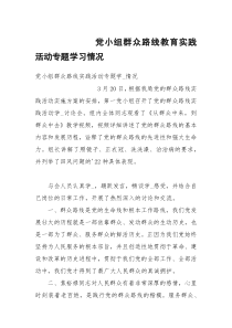 党小组群众路线教育实践活动专题学习情况