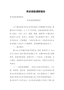 养老保险调研报告