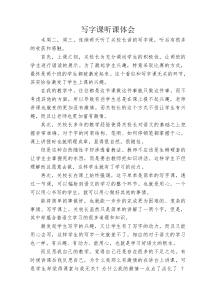 写字课听课体会