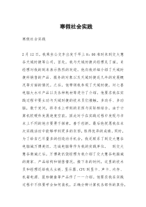 寒假社会实践