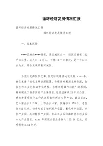 循环经济发展情况汇报