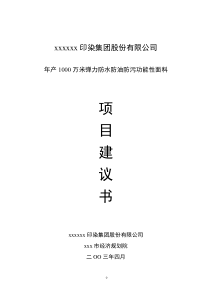 某着名印染集团项目详细论证书（1）