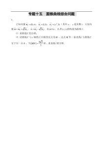 高考数学圆锥曲线综合问题测试