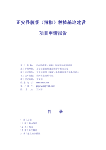 正安县蔬菜(辣椒)种植基地建设项目报告