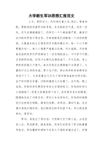 大学新生军训思想汇报范文_1