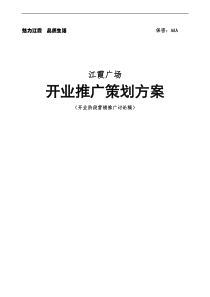 江霞广场项目开业整合推广方案