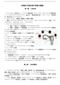 人教版七年级生物下册总复习提纲