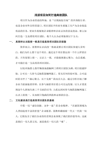 浅谈项目如何打造高效团队