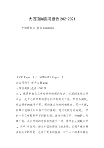 大四顶岗实习报告20212021