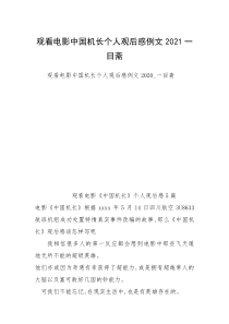观看电影中国机长个人观后感例文2021一目斋