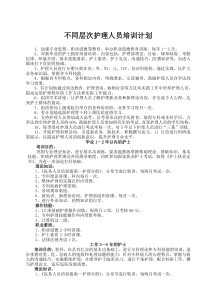 不同层次护理人员培训计划