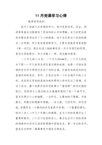 11月党课学习心得