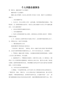 个人风险自查报告