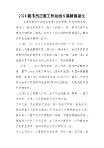 2021程序员正面工作总结篇精选范文