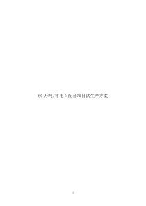 电石配套项目试生产方案