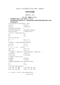 自学考试：现代汉语04年真题