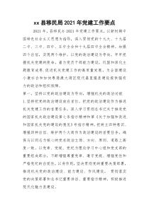 2021县移民局年党建工作要点