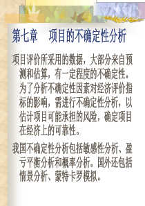 第七章投资项目-项目的不确定性分析