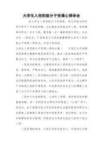 大学生入党积极分子党课心得体会