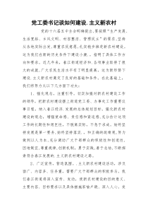 党工委书记谈如何建设.主义新农村