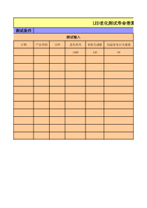 LED寿命测试表